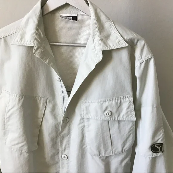 Puma White Lightweight Shirt Jacket - Picture 2 of 6